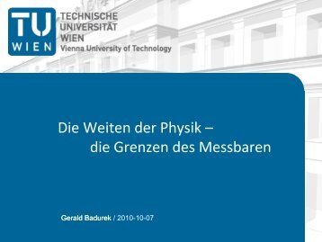 Vortrag Prof. DI Dr. Gerald Badurek.pdf - TVFA TU-Wien Gmbh