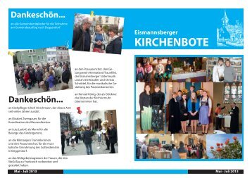 Kirchenbote Mai-Juli 2013 - Kirchengemeinde Eismannsberg