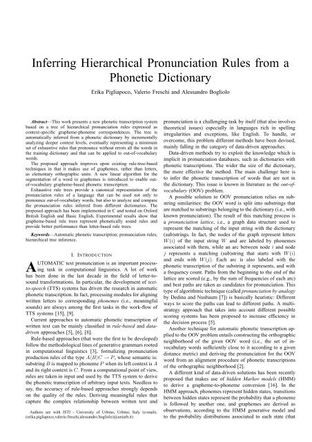 Inferring Hierarchical Pronunciation Rules from a Phonetic Dictionary