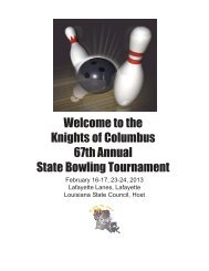 State Bowling Entry Form - Louisiana State Council