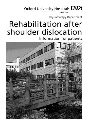 Rehabilitation after shoulder dislocation - Oxford University ...