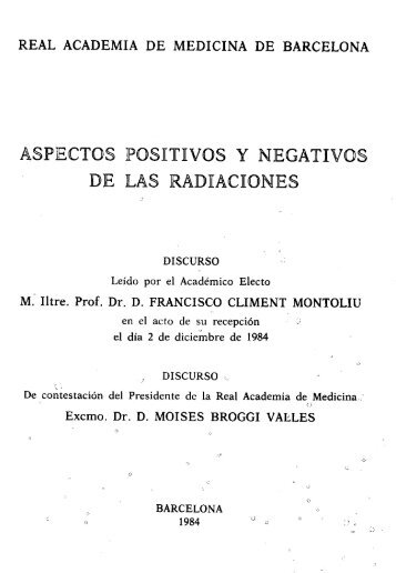 ASPECTOS POSITIVOS Y NEGATIVOS DE LAS RADIACIONIES