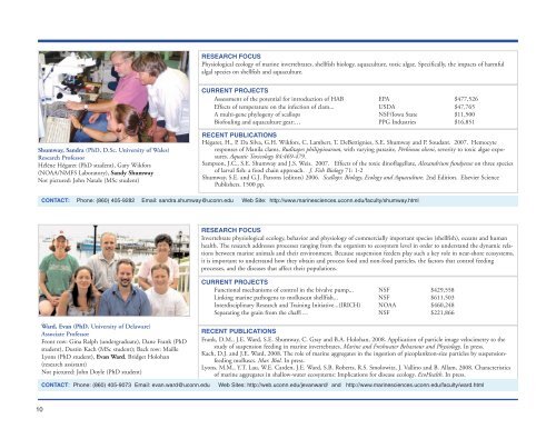 2007 Annual Report - Marine Sciences - University of Connecticut