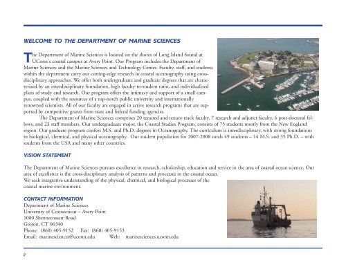 2007 Annual Report - Marine Sciences - University of Connecticut