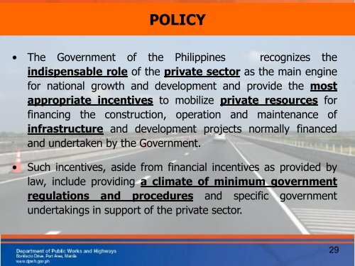 ROAD INFRASTRUCTURE DEVELOPMENT IN THE PHILIPPINES