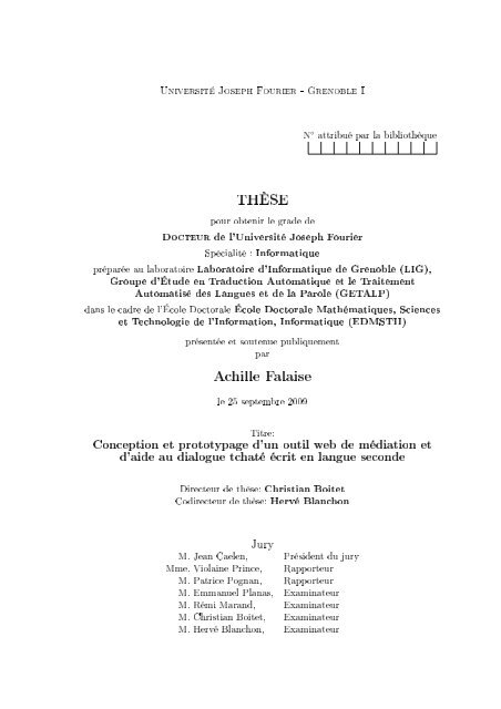 Conception et prototypage d'un outil web de ... - Achille Falaise