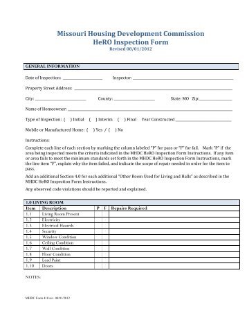 Inspection Form (Form 410) - Missouri Housing Development ...