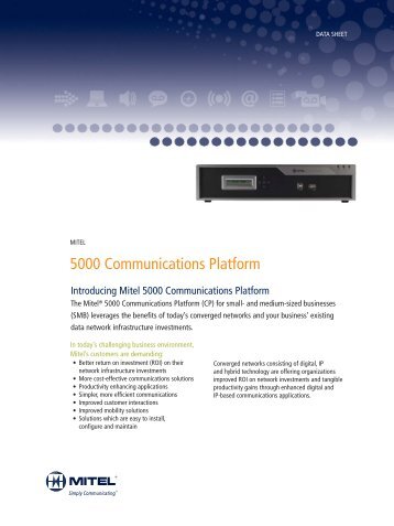 Mitel 5000 Communications Platform Data Sheet