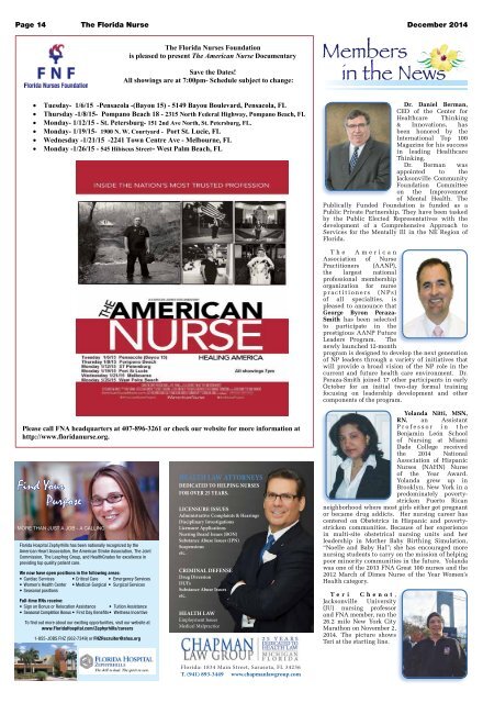 The Florida Nurse - December 2014