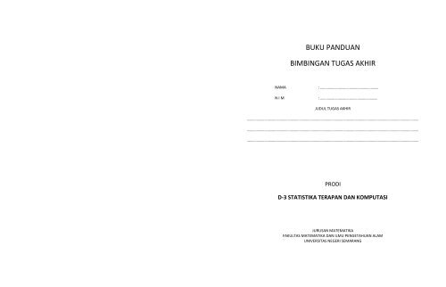 buku panduan bimbingan tugas akhir - Jurusan Matematika UNNES