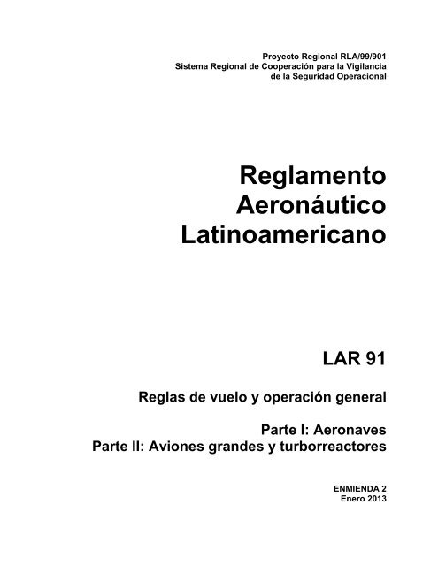 Reglamento AeronÃ¡utico Latinoamericano LAR 91 Reglas ... - ICAO