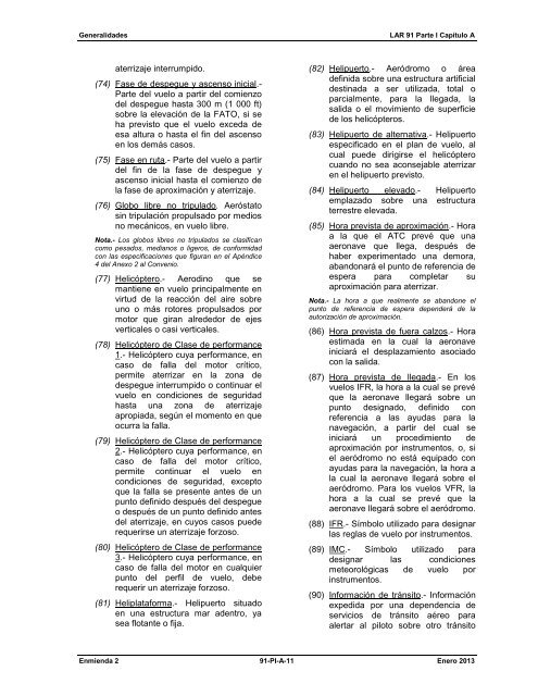 Reglamento AeronÃ¡utico Latinoamericano LAR 91 Reglas ... - ICAO