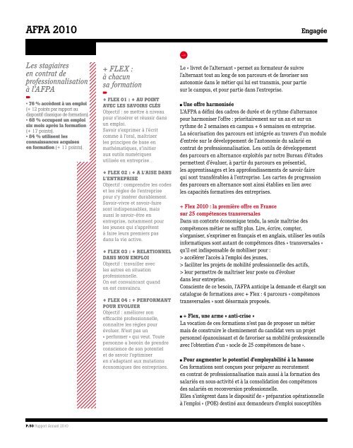 Afpa 2010 - Rapport annuel - Centre Inffo