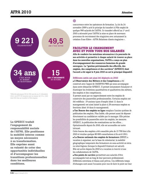 Afpa 2010 - Rapport annuel - Centre Inffo