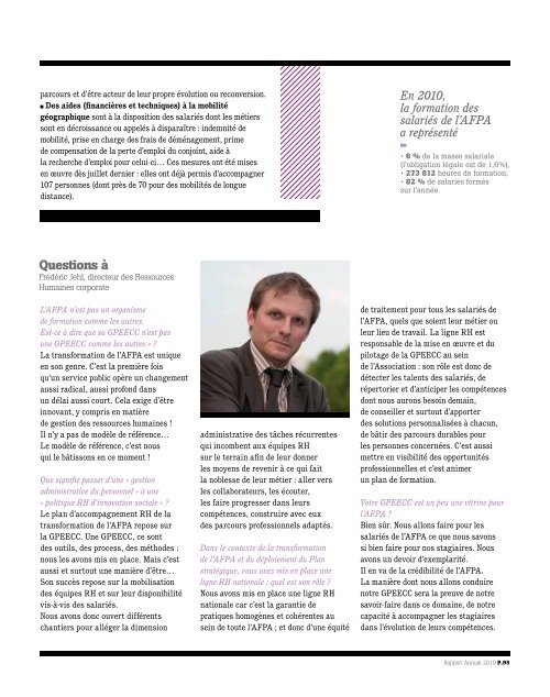 Afpa 2010 - Rapport annuel - Centre Inffo