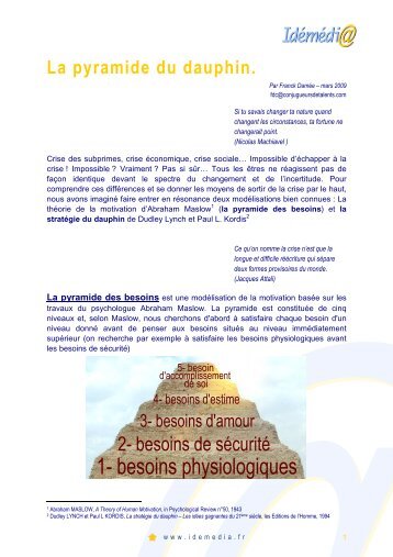 La pyramide du dauphin. - Conjugueurs de Talents