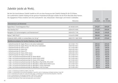 Download Preisliste CLS-Klasse - Mercedes-Benz Deutschland