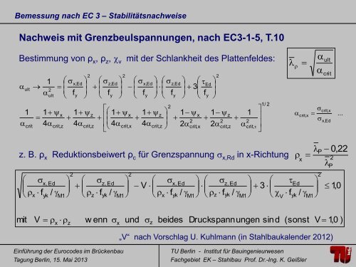 Prof. Dr.-Ing. Karsten GeiÃler StahlbrÃ¼cken EC3-2 im ... - VSVI