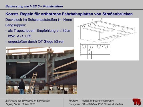 Prof. Dr.-Ing. Karsten GeiÃler StahlbrÃ¼cken EC3-2 im ... - VSVI