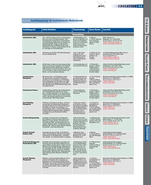 Media Guide NRW 2011 - MESSE TREFF Verlag