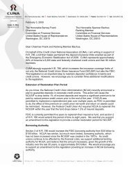 Letter from CUNA to House Financial Services Committee Chairman ...