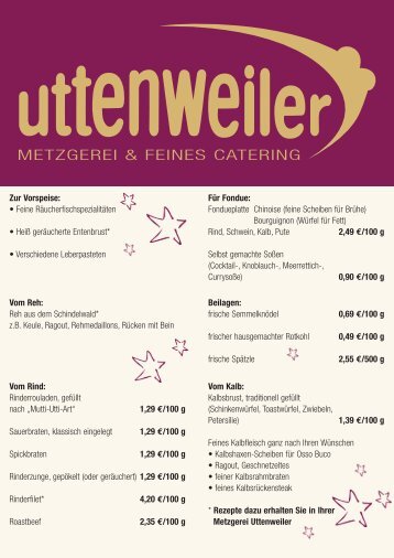 4 kg 0,69 €/100 g Truthenne ca. 5 - Metzgerei Uttenweiler