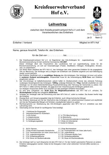 Leihvertrag Infomobil (PDF) - Feuerwehr Zell im Fichtelgebirge