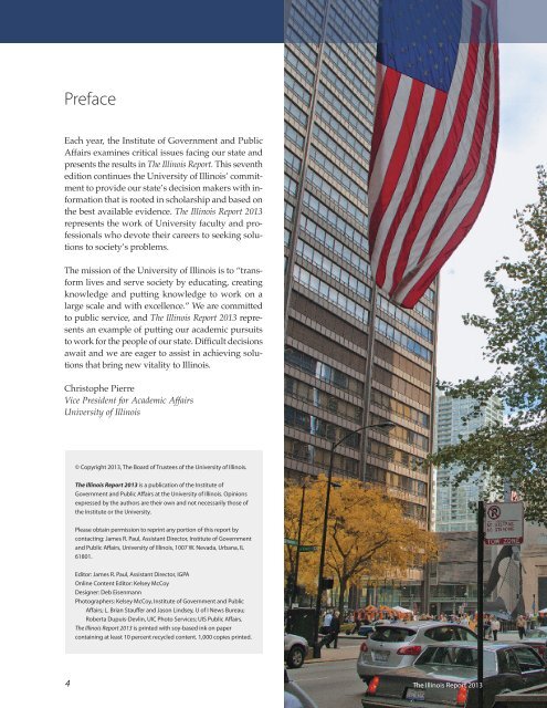 The Illinois Report 2013 - Institute of Government & Public Affairs ...