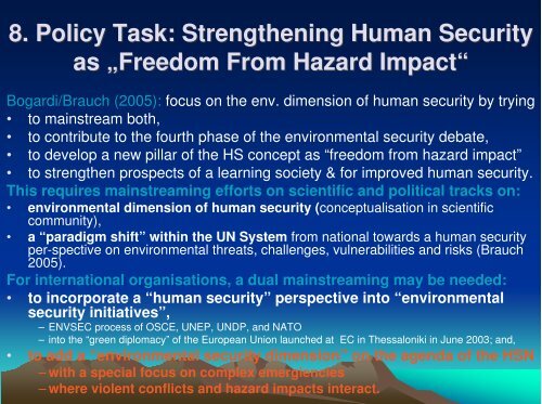 Towards a Fourth Pillar of Human Security: âFreedom from Hazard ...