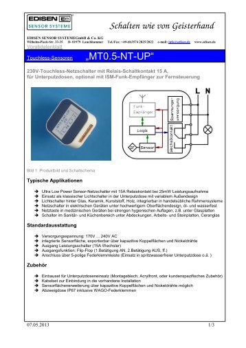 MT0.5-NT-UP - EDISEN SENSOR SYSTEME