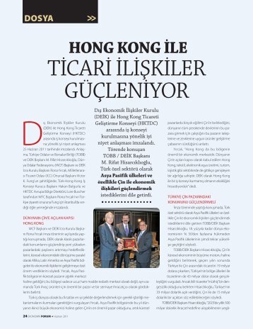 DEÄ°K ile Hong Kong Ticareti GeliÅtirme Konseyi (HKTDC) - Tobb