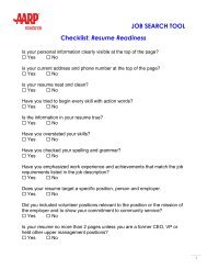 Web-Resume Readiness Checklist - AARP WorkSearch
