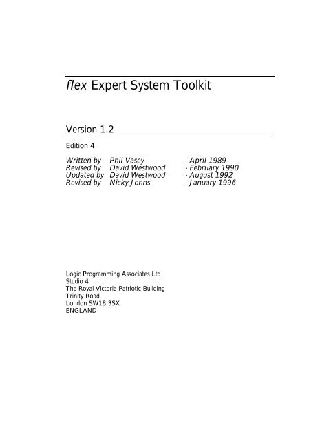 flex Expert System Toolkit - LPIS