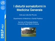 Classificazione dei disturbi somatoformi - UniversitÃ  degli Studi di ...