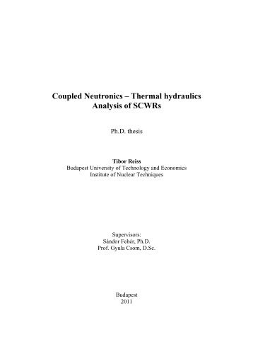 Coupled Neutronics â Thermal hydraulics Analysis of SCWRs