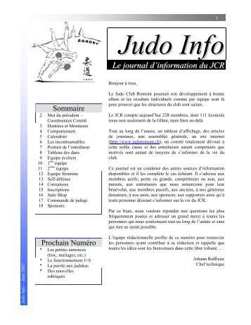 Judo Info juin 2007 - Judo Club Romont