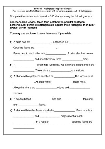 6501-01 Complete shape sentences - Maths Blog