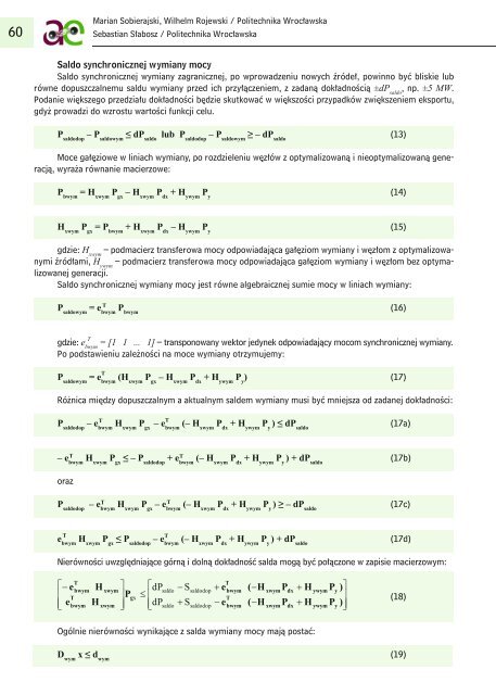 metoda liniowej optymalizacji dopuszczalnej generacji wiatrowej w ...