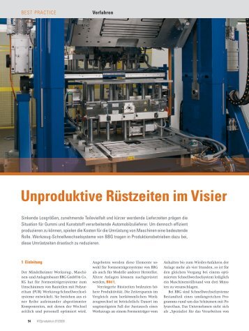 Unproduktive Rüstzeiten im Visier - BBG GmbH & Co. KG