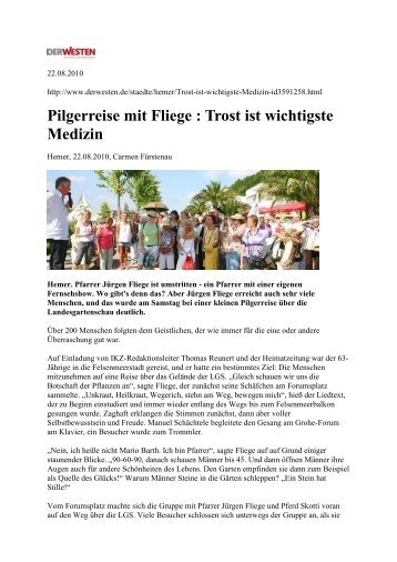 Pilgerreise mit Fliege : Trost ist wichtigste Medizin - JÃ¼rgen Fliege