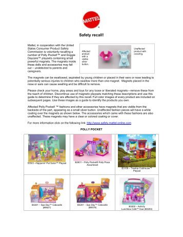 Safety recall! - Mattel Recall Information Northern Europe