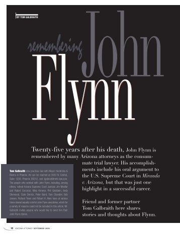 Twenty-five years after his death, John Flynn is - Lawyers