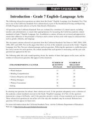 7th Grade Language Arts Questions