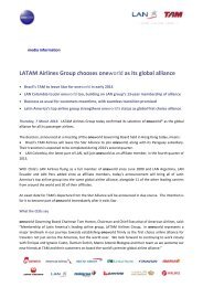 LATAM Airlines Group chooses oneworld as its global alliance