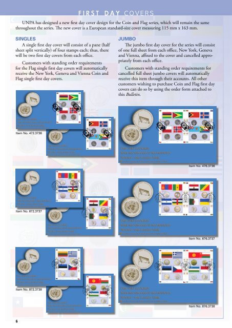 Coin and Flag Series - United Nations Postal Administration - ONU