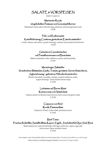 SALATE SALATE & & VORSPEI