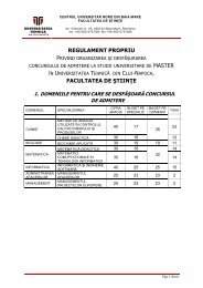 Regulament propriu Admitere Masterat Stiinte - Universitatea TehnicÄ