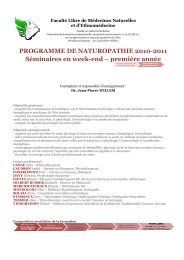 PROGRAMME DE NATUROPATHIE 2010-2011 SÃ©minaires en ...