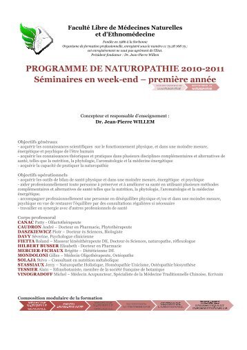 PROGRAMME DE NATUROPATHIE 2010-2011 SÃ©minaires en ...