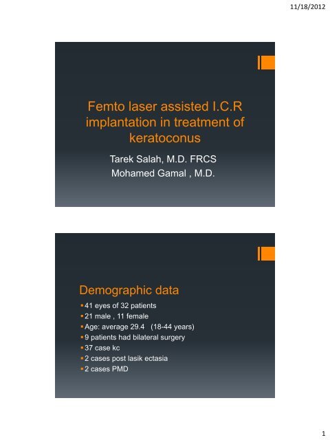 Femto laser asisted I.C.R implantation in treatment of ... - RM Solutions